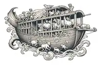 Noahs ark, jonah and the wale, daniel in the lions den, angels tattoo design idea