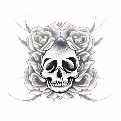 mexican skull  tattoo design idea