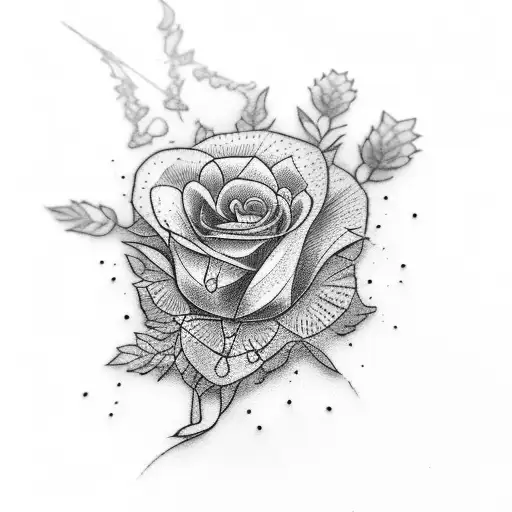 A date with "2. des 1943, with a field strawberry flower tattoo design idea