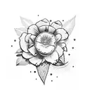 A date with "2. des 1943, with a field strawberry flower tattoo design idea