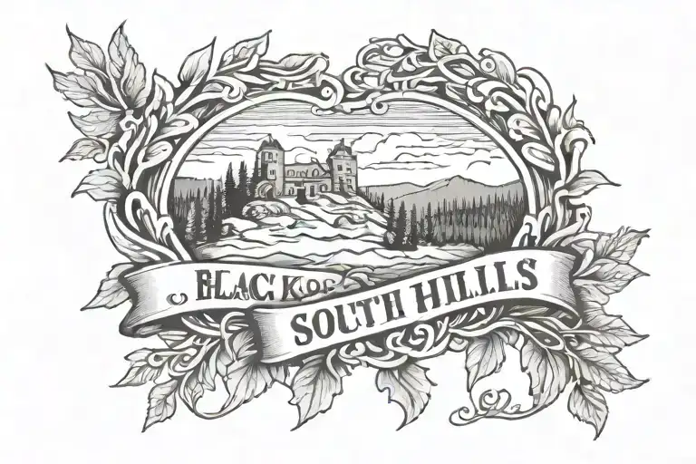 Black Hills South Dakota add text "Mason"  tattoo  tattoo design idea