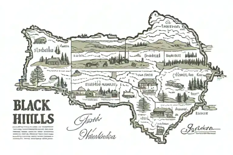Black Hills South Dakota add text Mason  tattoo design idea