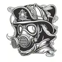 firefighter mask tattoo design idea