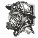 firefighter mask tattoo design idea
