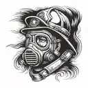 firefighter mask tattoo design idea