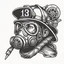 firefighter mask tattoo design idea