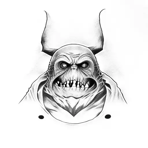 death eaters, harry potter, lotr, naruto, one piece, one punch man, totoro, no name face tattoo design idea