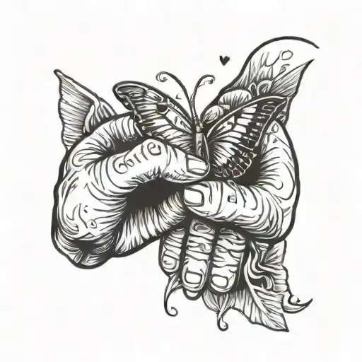pinky promise with kiss above tattoo design idea