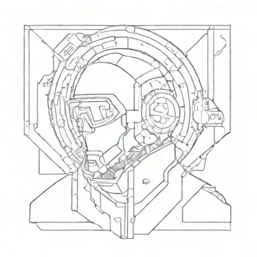 Incorporate elements of Kirill's occupation into a futuristic sci-fi themed tattoo design tattoo design idea