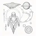 Incorporate elements of Kirill's occupation into a futuristic sci-fi themed tattoo design tattoo design idea