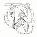 Incorporate elements of Kirill's occupation into a futuristic sci-fi themed tattoo design tattoo design idea