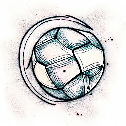 Old soccer ball tattoo design idea