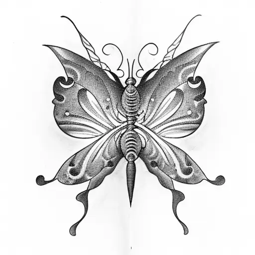 A surrealistic tattoo of a book with butterfly wings, symbolizing the transformation of knowledge tattoo design idea