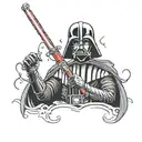 darth Vader wielding a lightsaber tattoo design idea