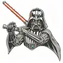 darth Vader wielding a lightsaber tattoo design idea