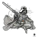darth Vader wielding a lightsaber tattoo design idea