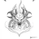 final fantasy 7 ifrit, shiva and bahamut  tattoo design idea