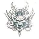 demon smoking  tattoo design idea