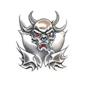 demon smoking  tattoo design idea
