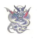 demon smoking  tattoo design idea