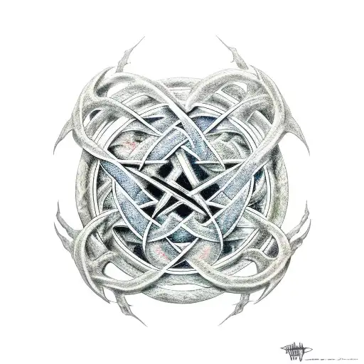  aggrogoth sigil style auryn from the neverending story tattoo design idea