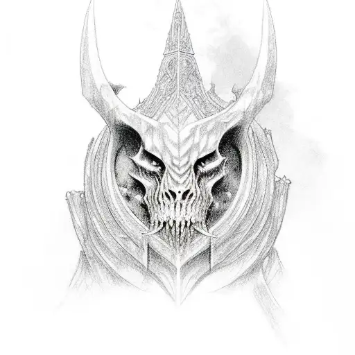  aggrogoth style ivory tower from the neverending story tattoo design idea