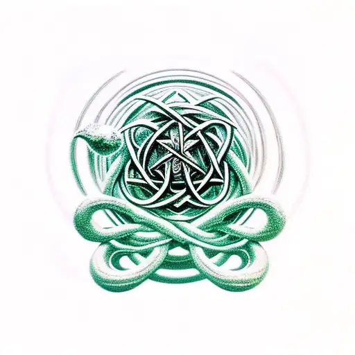  aggrogoth sigil style with small auryn from the neverending story tattoo design idea