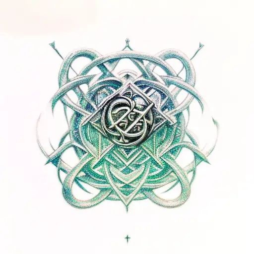  aggrogoth sigil style with small auryn from the neverending story tattoo design idea