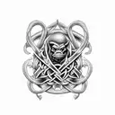  aggrogoth sigil style with small auryn from the neverending story tattoo design idea