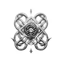  aggrogoth sigil style with small auryn from the neverending story tattoo design idea