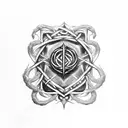 aggrogoth sigil style with small auryn from the neverending story tattoo design idea