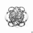  aggrogoth sigil style with small auryn from the neverending story tattoo design idea