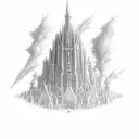  aggrogoth style ivory tower from the neverending story tattoo design idea