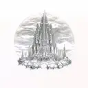  aggrogoth style ivory tower from the neverending story tattoo design idea