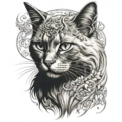 Neva Masquerade cat tattoo design idea