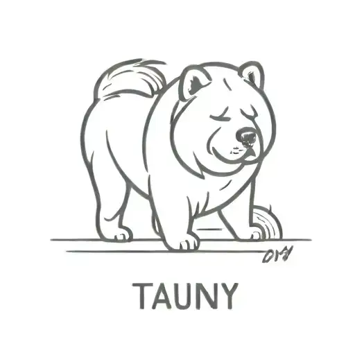name with "TAUANY"and chow chow tattoo design idea