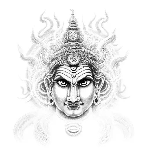Vishnu, Brahma and Shiva tattoo design idea