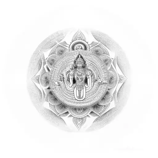Vishnu, Brahma and Shiva symbol  tattoo design idea