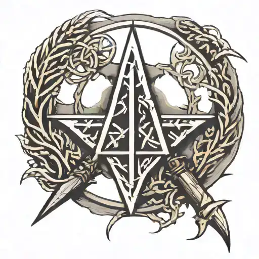 Tyr rune circle tattoo design idea