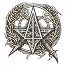 Tyr rune circle tattoo design idea