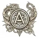 Tyr rune circle tattoo design idea