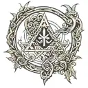 Tyr rune circle tattoo design idea