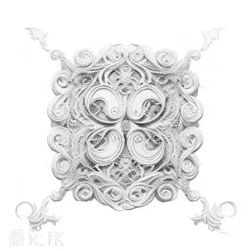 initials K L filigree tattoo design idea