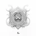 initials K L filigree tattoo design idea