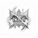 initials K L filigree tattoo design idea