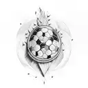 Corn, red wine, soccer  tattoo design idea