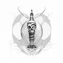 Corn, red wine, soccer  tattoo design idea