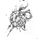 Corn, red wine, soccer  tattoo design idea