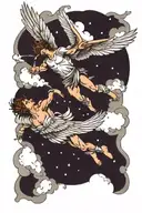 Icarus falling from the sky tattoo design idea