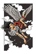 Icarus falling from the sky tattoo design idea